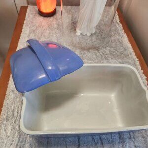HALL WESTINGHOUSE BLUE COVERED LOAF CASSEROLE BAKING DISH